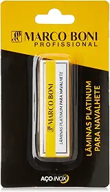 Marco Boni Lâmina Platinum Para Navalhete 9503B Aço Inox Caixa Com 5 Unidades