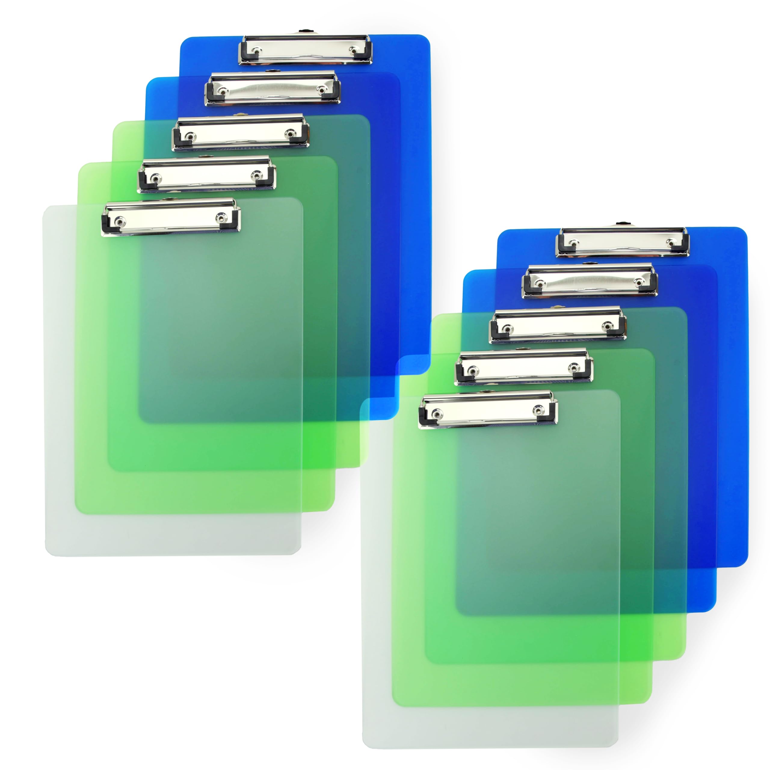 Rapesco 1519A 10 Klemmbretter, A4, Sortierte Farben in Matt Transparent