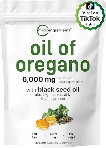 Miniatura 2 de Micro Ingredients Cápsulas blandas de aceite de orégano 6,000 mg por porción y vitamina D3 5000 UI Plus K2 (MK-7) 100 mcg, paquete de 300 cápsulas