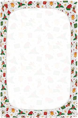 Miniatura 2 de Sábanas de cuna de Navidad de dibujos animados, sábanas ajustables elásticas para cuna para niños y niñas, sábana unisex acogedora para cuna de