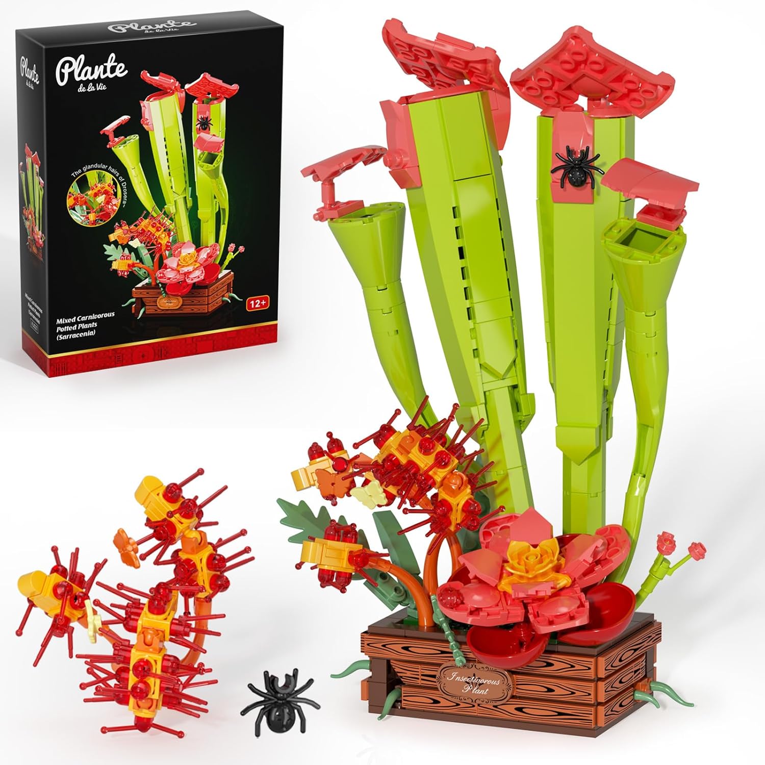 Carnivorous Plant Building Set, Tropical Rainforest Creative Botanicals Plants Bricks, Artificial Plant Kit Home Decor, Gift for Plant Lovers for Her Adults Kids Boys Girls 12+ (455PCS)