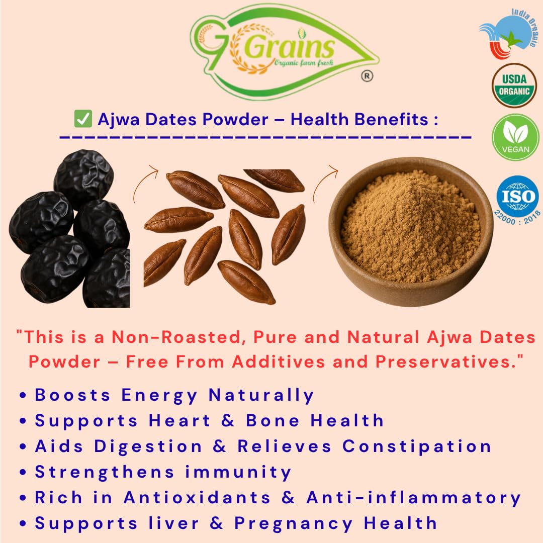 Ajwa Dates Seed Powder (800Grm) | Date Seeds Powder|Natural Herbal Supplement | By G7 Grains — Amazon image 2