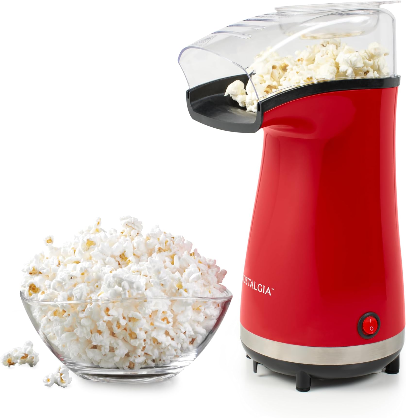 Air Popper Popcorn Maker – 16 Cups Oil-Free Pop Corn – Includes 4-oz Measuring Cup – Perfect for Family Movie Nights – Red