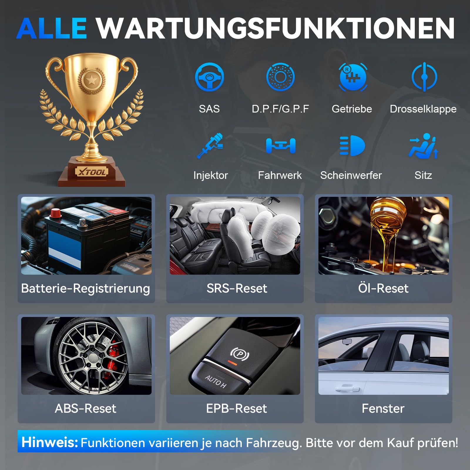 XTOOL IP500-BMR OBD2 Diagnosegerät für BMW/Mini/RR, ECU Codierung, Bidirektionale Steuerung, Vollsystem, Batterieregistrierung, 23+ Resets, ABS EPB SAS SRS DPF, Live-Daten, Lebenslang Updates