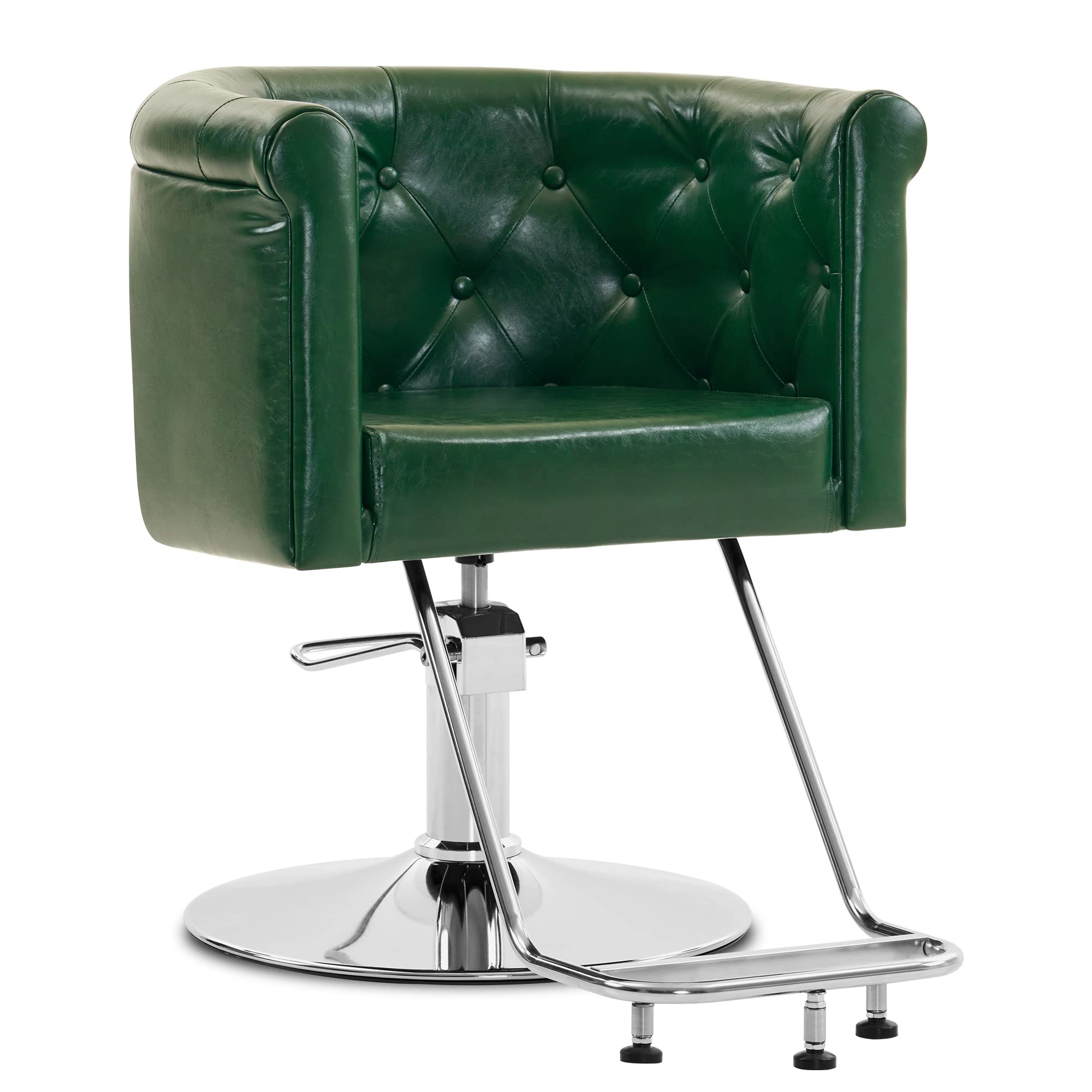 Barberpub Hydraulischer Friseurstuhl – Höhenverstellbar (47-62 Cm), 360° Drehbar, Kunstleder Schwarz, Bis 150 Kg Belastbar