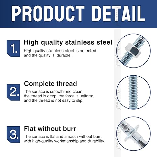 Miniatura 28 de Kit de anclaje de cuña de acero al carbono de 3/8 x 2-1/2 pulgadas para cemento de hormigón, pared, suelo, cubierta, soporte de base de cerca, poste