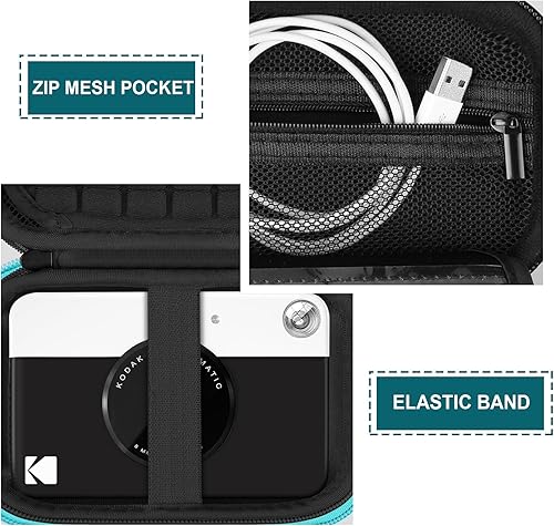 Miniatura 4 de Estuche rígido de viaje para cámara digital Kodak Printomatic a todo color, funda protectora con bolsillo de malla para cable USB, papel