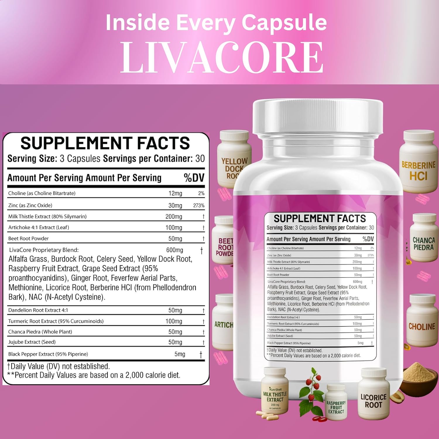 Milk Thistle Complex with NAC, Berberine, Artichoke, Chanca Piedra, Turmeric, Ginger, Beet Root -Liver Cleanse Detox & Repair Supplement & Burdock Root – 90 Capsules - Image 4