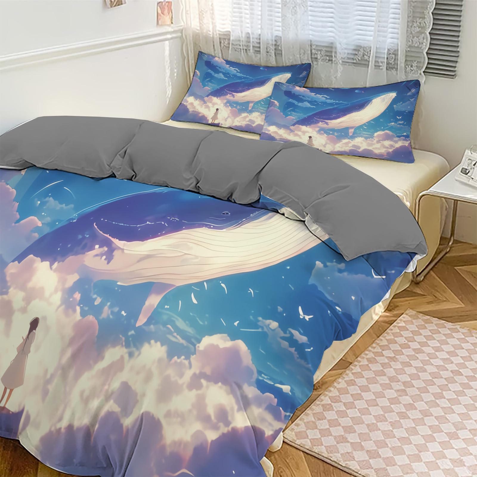 Parure de lit dauphin 240x260 cm pour transformer votre chambre adulte en océan de douceur