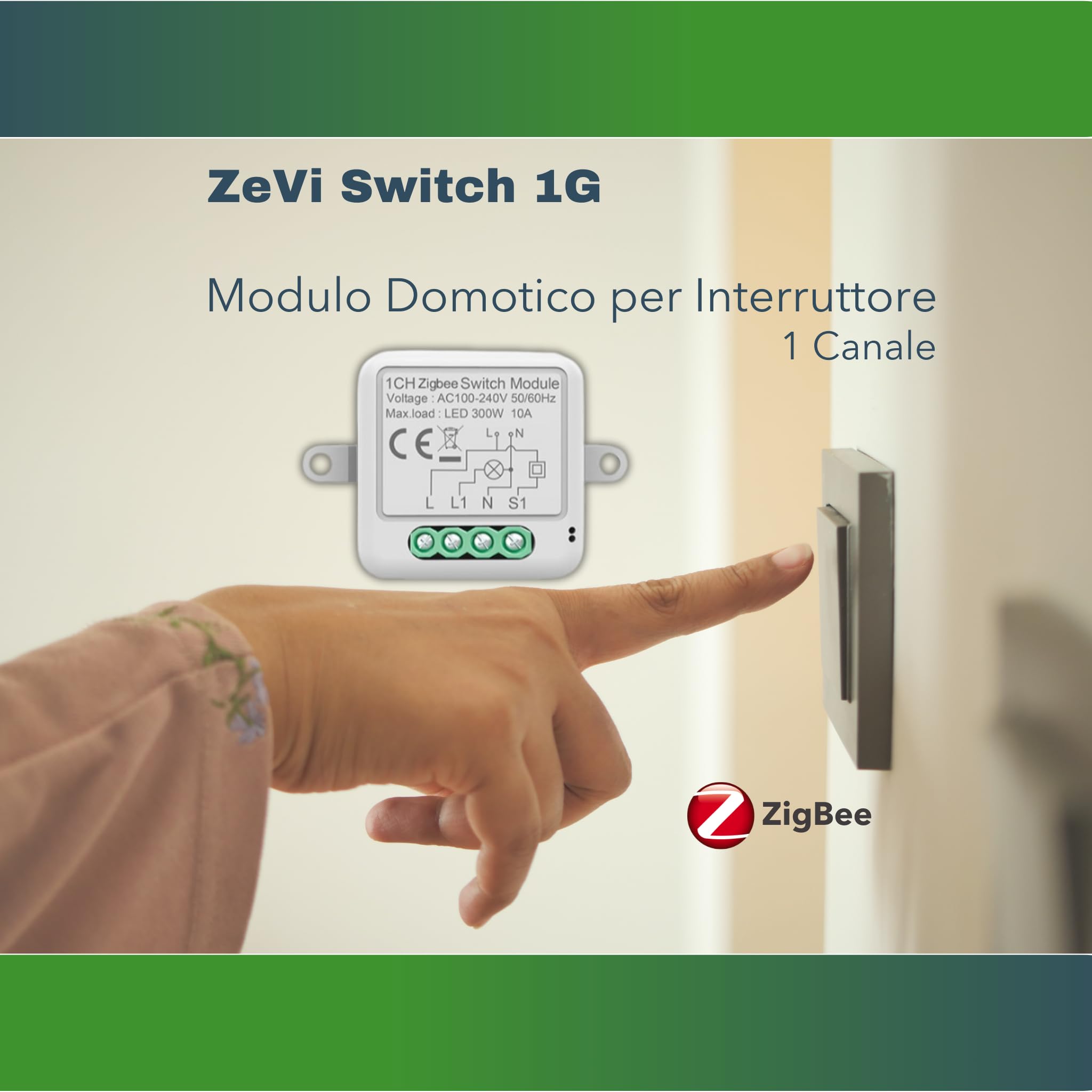 Interuttore Intelligente | ZigBee | ZeVi Switch 1G Modulo per Automazione domestica, Controllo Remoto Luci e Dispositivi app SmartLife, Domotica Fai-da-Te, Compatibile con Alexa e Google Home 5pz