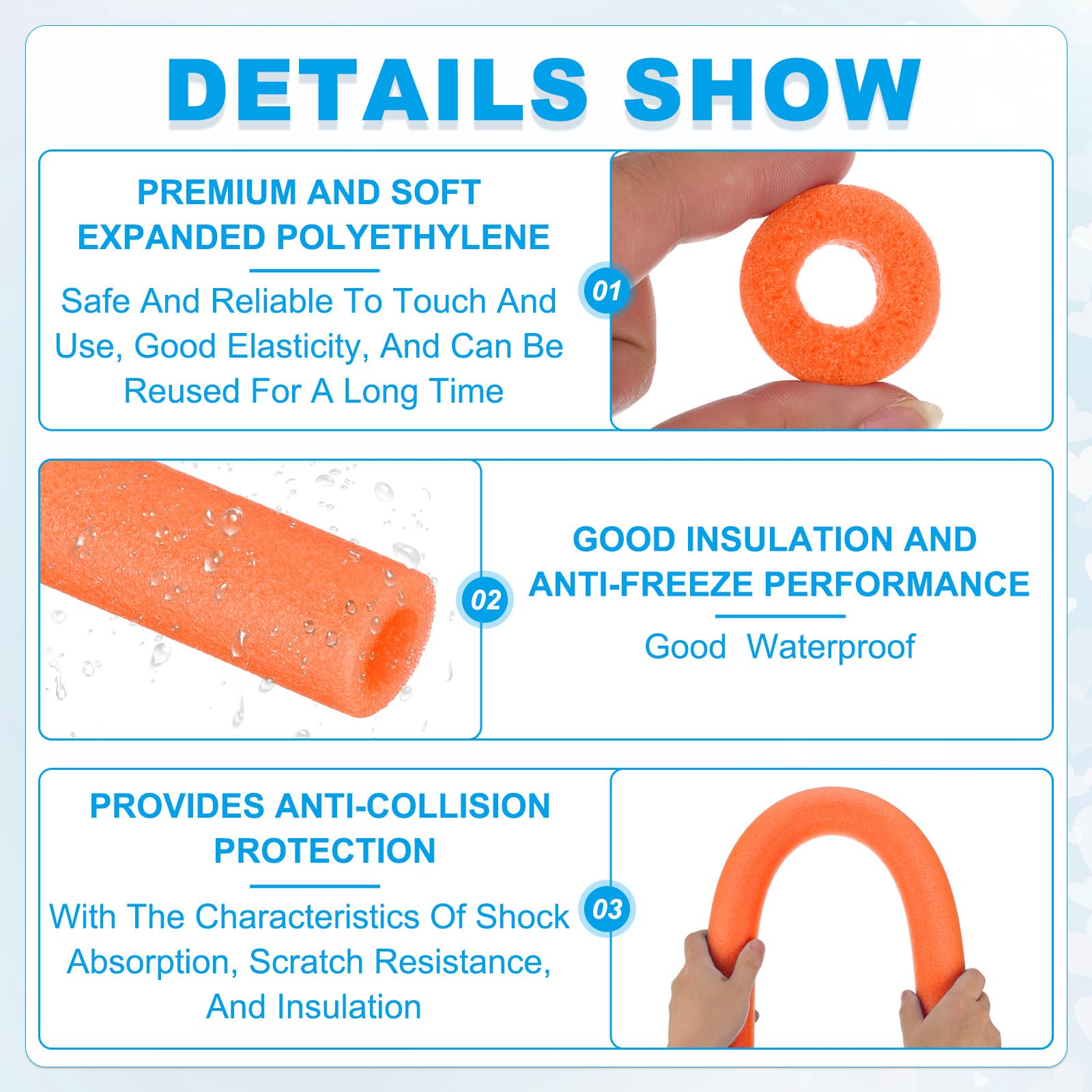 PATIKIL 2 Pcs Pipe Insulation Foam Tube - Image 3
