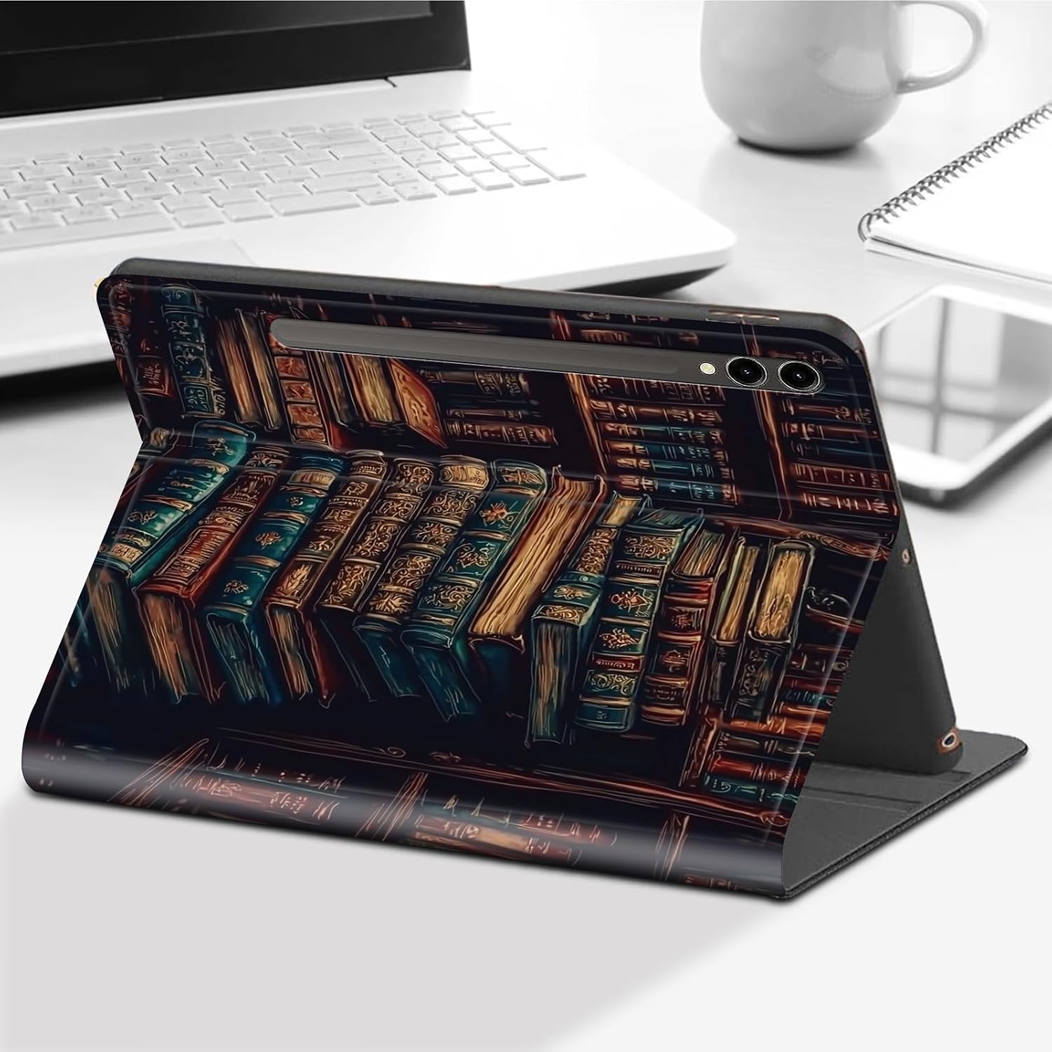 Case for Samsung Galaxy Tab S10 Ultra 14.6"-Slim Leather Adjustable Stand Smart Cover with S Pen Holder & Auto Wake/Sleep for Tab S9 Ultra/S8 Ultra,Library