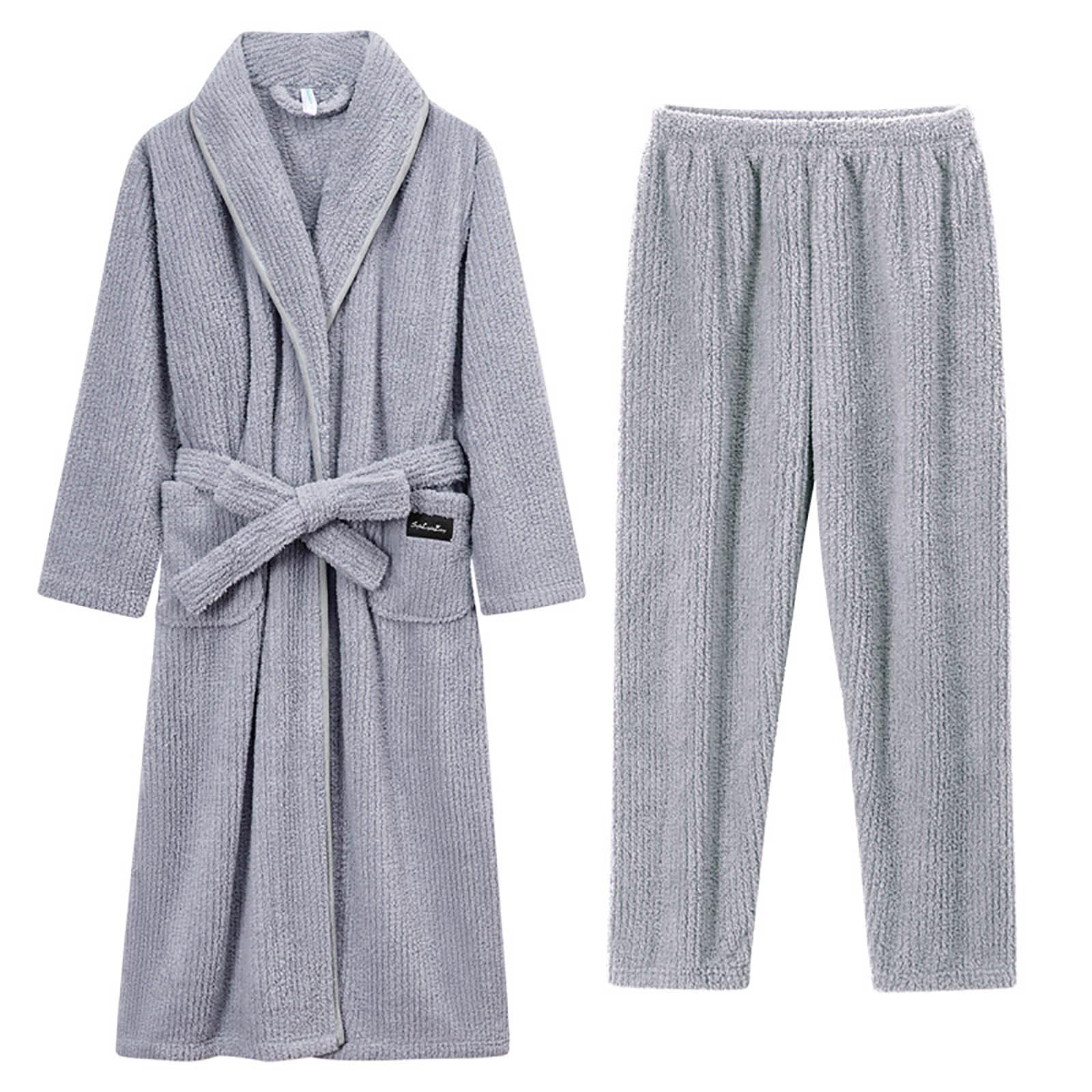 Genérico Pijamas Hombre Verano Divertidos - Conjunto De Pijama para Pareja De Albornoz De Terciopelo Coral Grueso Y Largo para Hombre De OtoñO E Invierno Hombre Sexy