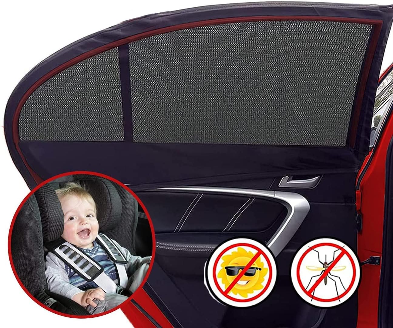 Parasole Auto Per Bambini - 2 Pezzi Anti-UV E Zanzare - Foto 8