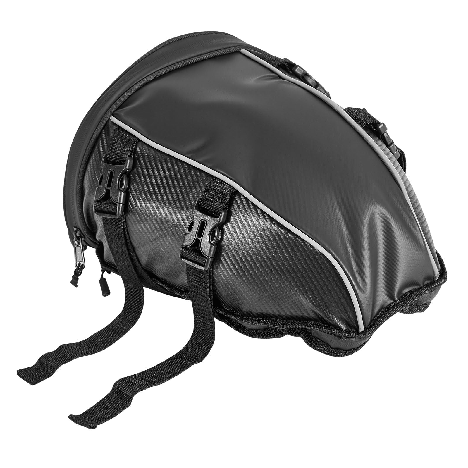 VEVOR Borsa Posteriore per Moto, Espandibile 10 L, Impermeabile, Antipioggia, Zaino, Tracolle, Tasca, Nero