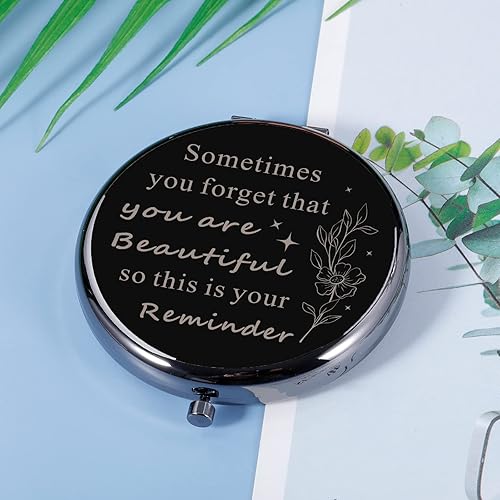 Miniatura 4 de GGOJAGST Espejo de maquillaje compacto para mujer cumpleaños Navidad espejo compacto regalos para niña hija mamá amigas ideas inspiradoras de San