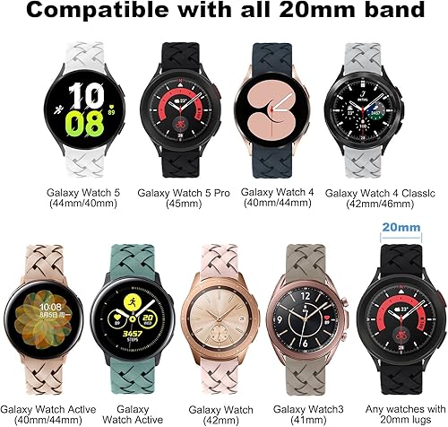 Miniatura 4 de TRA Paquete de 5 correas deportivas de silicona compatibles con Samsung Galaxy Watch 5 de 1.575 pulgadas, 1.732 pulgadas, Watch 5 Pro de 1.772