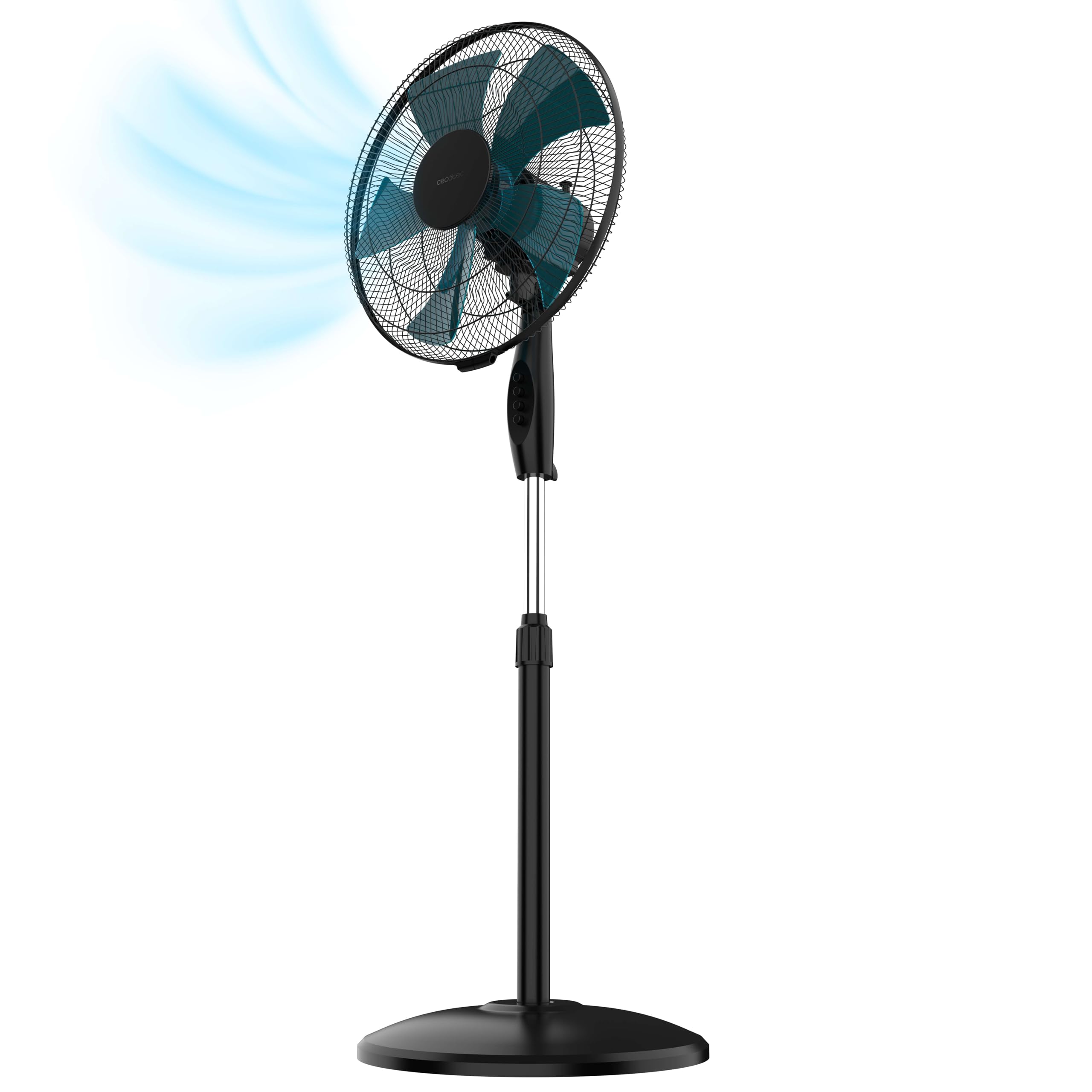 Cecotec Standventilator 515 WindLite Pro. 56 W Leistung, 3 Geschwindigkeiten, automatische Oszillation, 40 cm Durchmesser, 5 aerodynamische Flügel für gleichmäßige Luftzirkulation