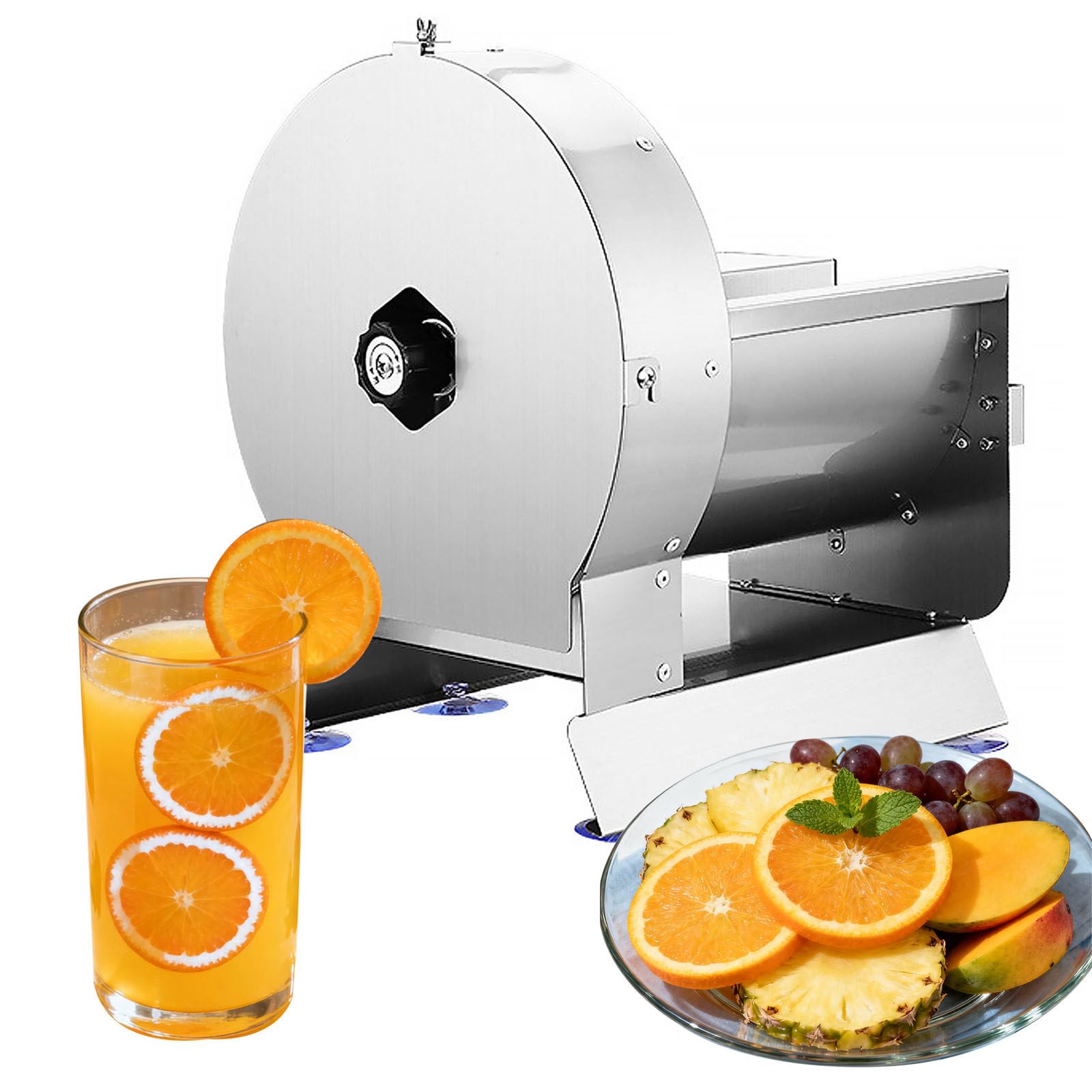 LjyAeono Commercial Vegetable Slicer Electric Potato Slicing Machine Sweet Potato Slicer Automatic Fruit Slicer 0-10mm (0-0.4”) Stainless Steel for Cabbage Onion Tomato