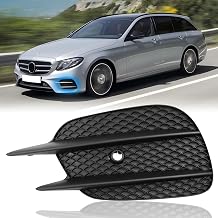 Front Bumper Fog Light Cover Driver Side Black Fog Lamp Cover Compatible with Mercedes Benz E350 E450 E300 E400 2017 2018 2019 2020 2138856700 Left