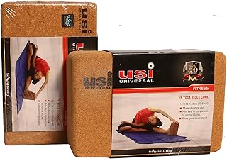 USI UNIVERSAL THE UNBEATABLE Yoga Block, High Density Natural Cork Brick 2 Pieces Set for Yoga, Pilates, Meditation, Aid Balance, Support and Deepen Poses - Non-Slip Lightweight Durable, Yoga Bricks-picture-34