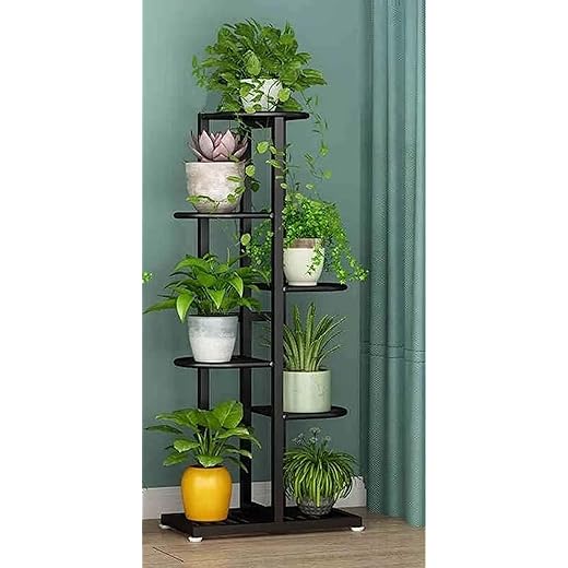 Metal Plant Stand 6 Tier Black