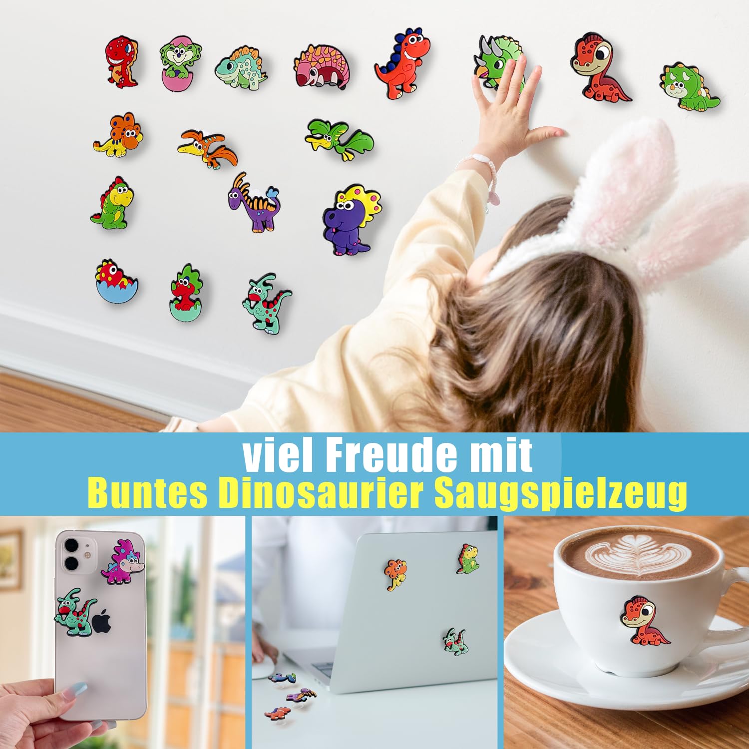 20 Badebomben für Kinder mit Dinosaurier-Saugnapf-Überraschung im Inneren, ganz natürliche Bio-Badebomben für Mädchen und Jungen zum Geburtstag, Weihnachten, bunte Sprudelbomben für Kleinkinder