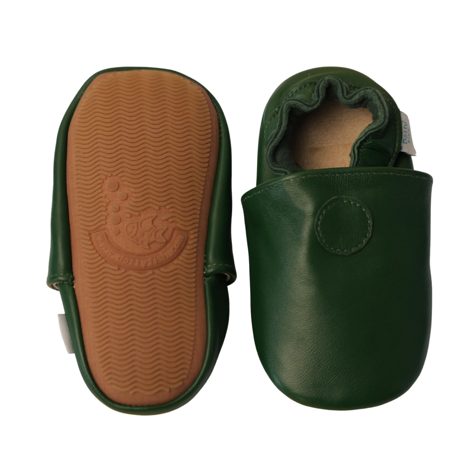 Dotty Fish Chaussures Pieds Nus en Cuir pour bébés et Enfants, Semelles en Caoutchouc. Légères, Souples et antidérapantes. Marque Britannique. Garçons et Filles, Tailles 18-24 Mois - 5-6 Ans