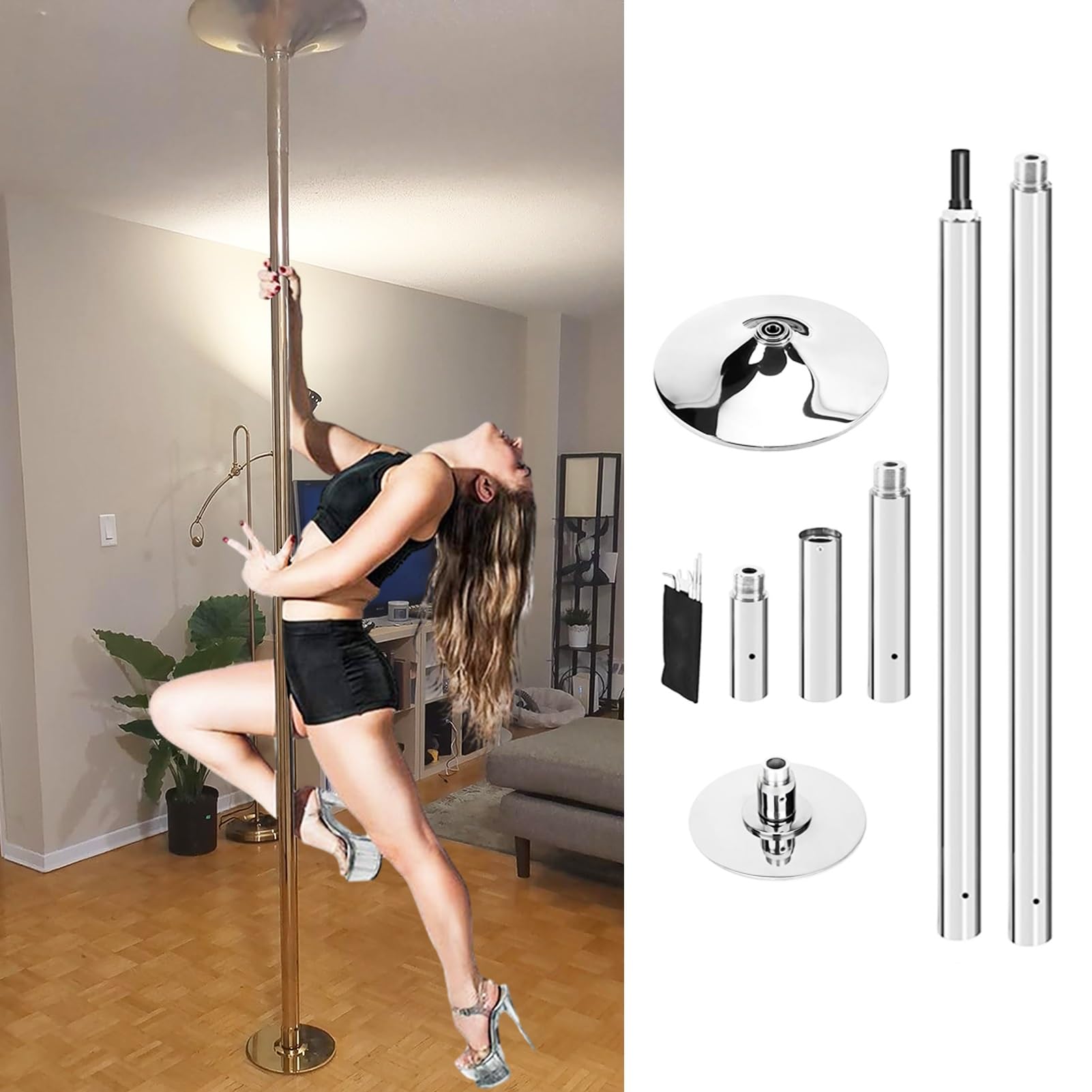 Barre de danse amovible robuste de strip-teaseuse pour acrobatie