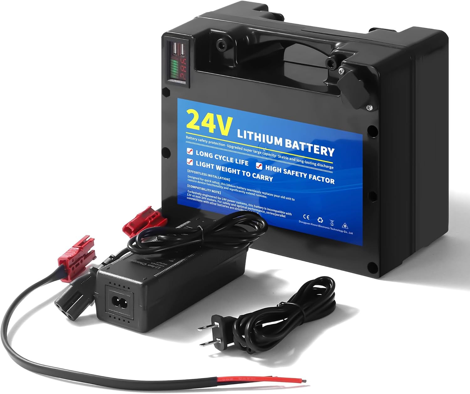 Photo 1 of 24V 12Ah Lithium Battery for Electric Wheelchair, 24V Mobility Scooter Battery, 3A Fast Charger, 2 USB Ports, 30A BMS 