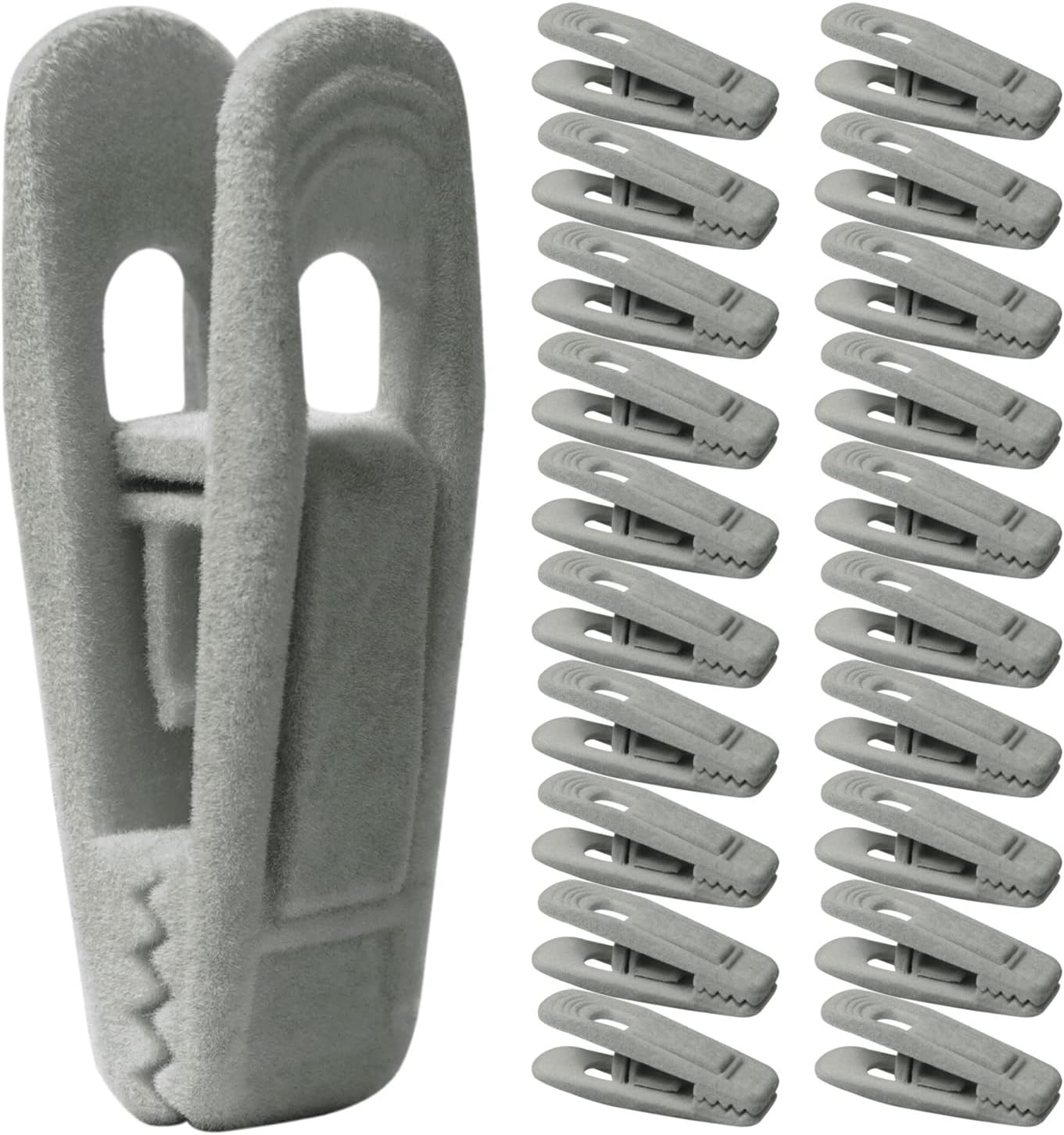 20 PCS Velvet Hangers Clips Clothes Pins clips Strong Velvet Clips Fit Clips for Velvet Hangers Perfect for Thin Velvet Hangers (Grey)