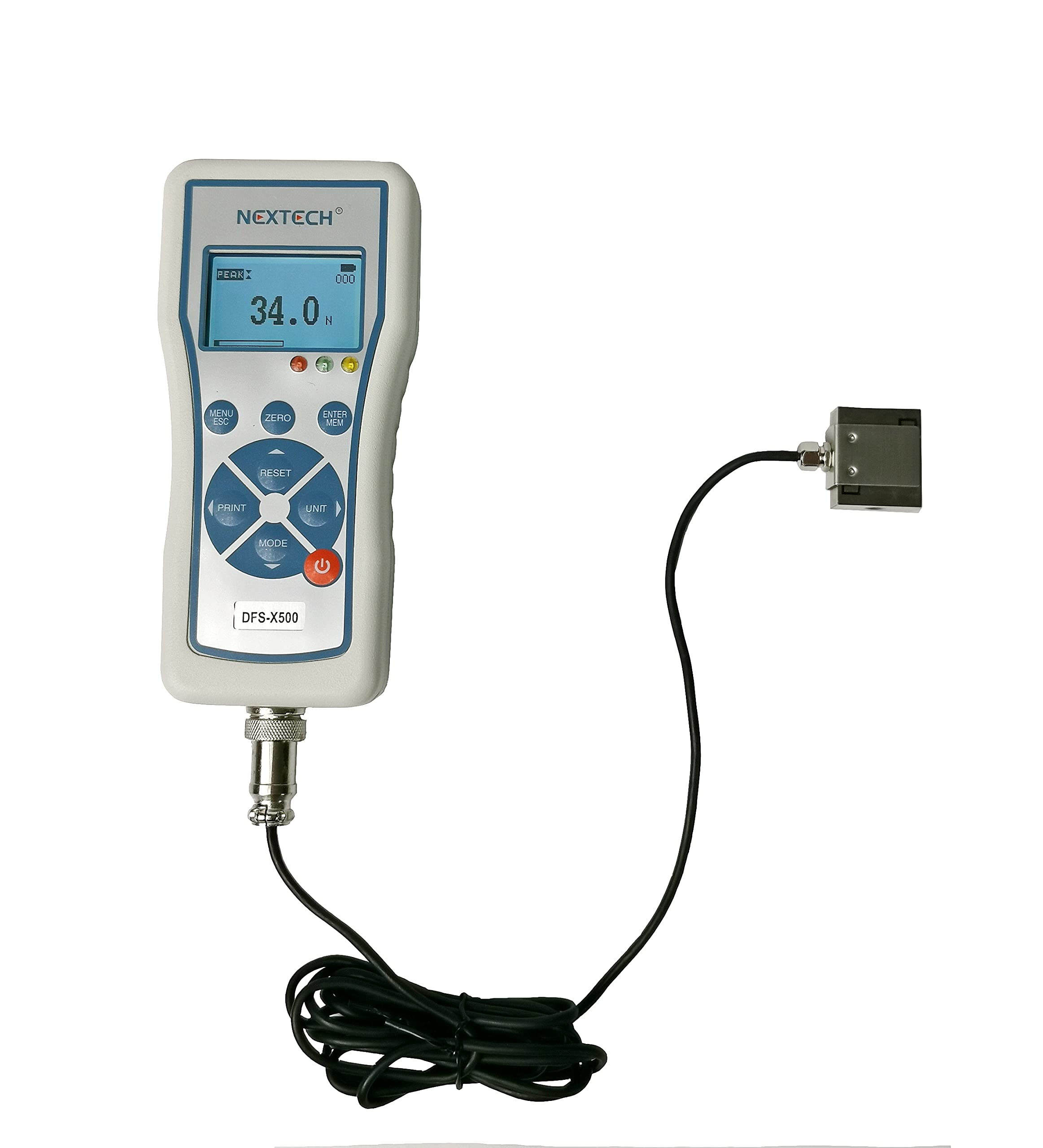 NextechDFS-XM100 Digital Force Gauge with External Micro-S Beam Load Cell - Capacity 100 Newton