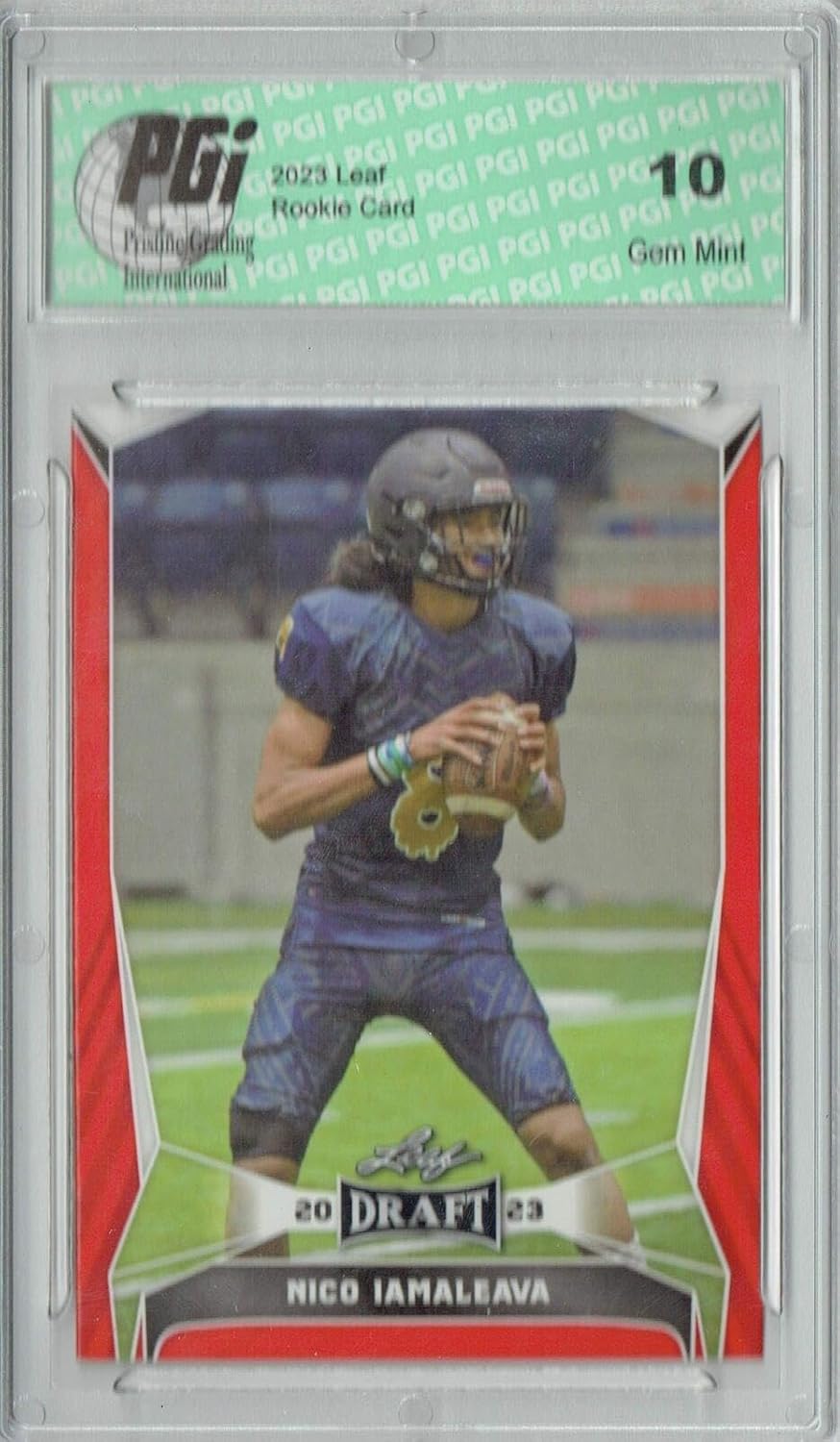 Nico Iamaleava 2023 Leaf Football #27 SP Rookie Card PGI 10 - Sports Memorabilia