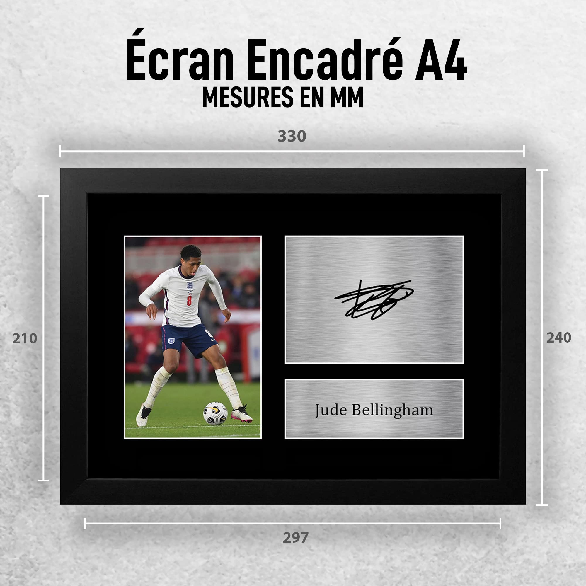 Photo Encadrée A4 Signée Hristo Stoichkov - Cadre Polycarbonate Noir - Cadeau Pour Fan De Football Et Collectionneur