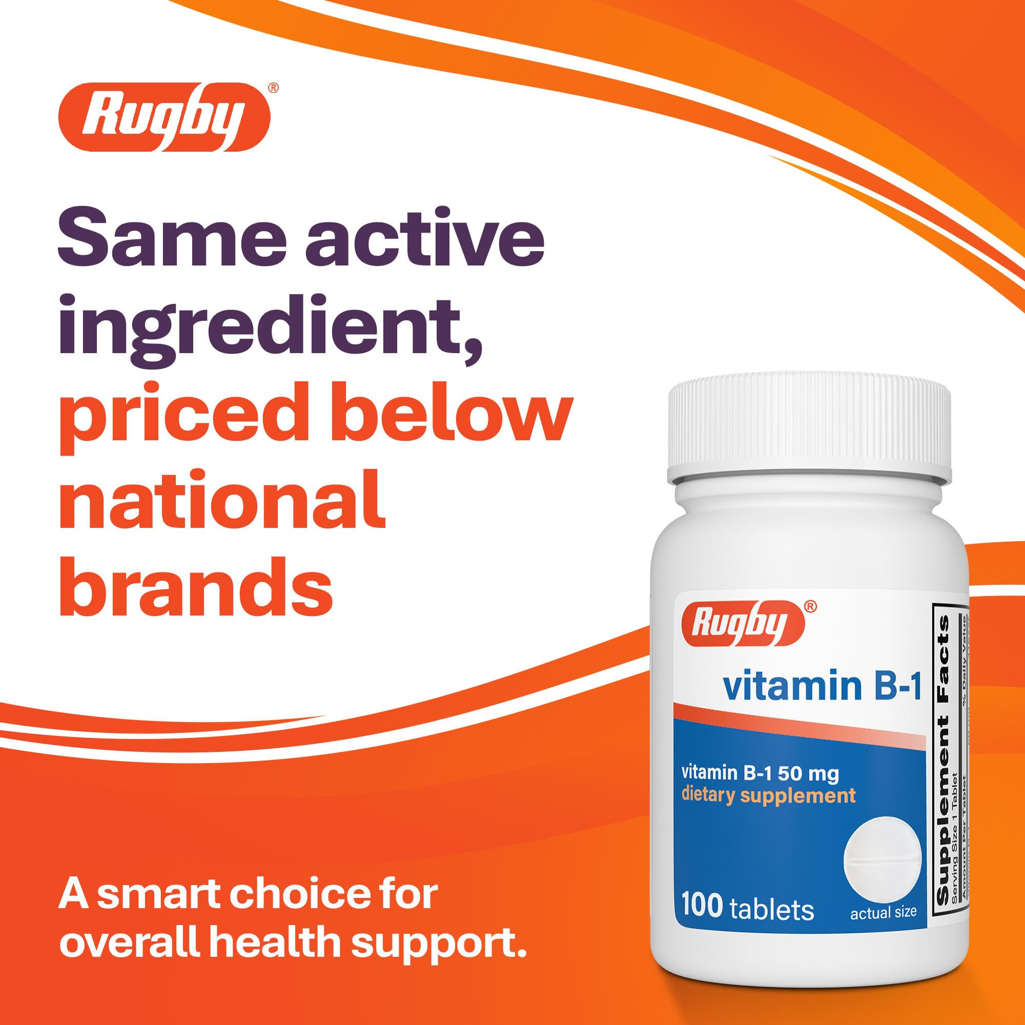 Rugby Vitamin B-1, 50 mg Dietary Supplement, 100 Count (1-Pack) — Amazon image 2