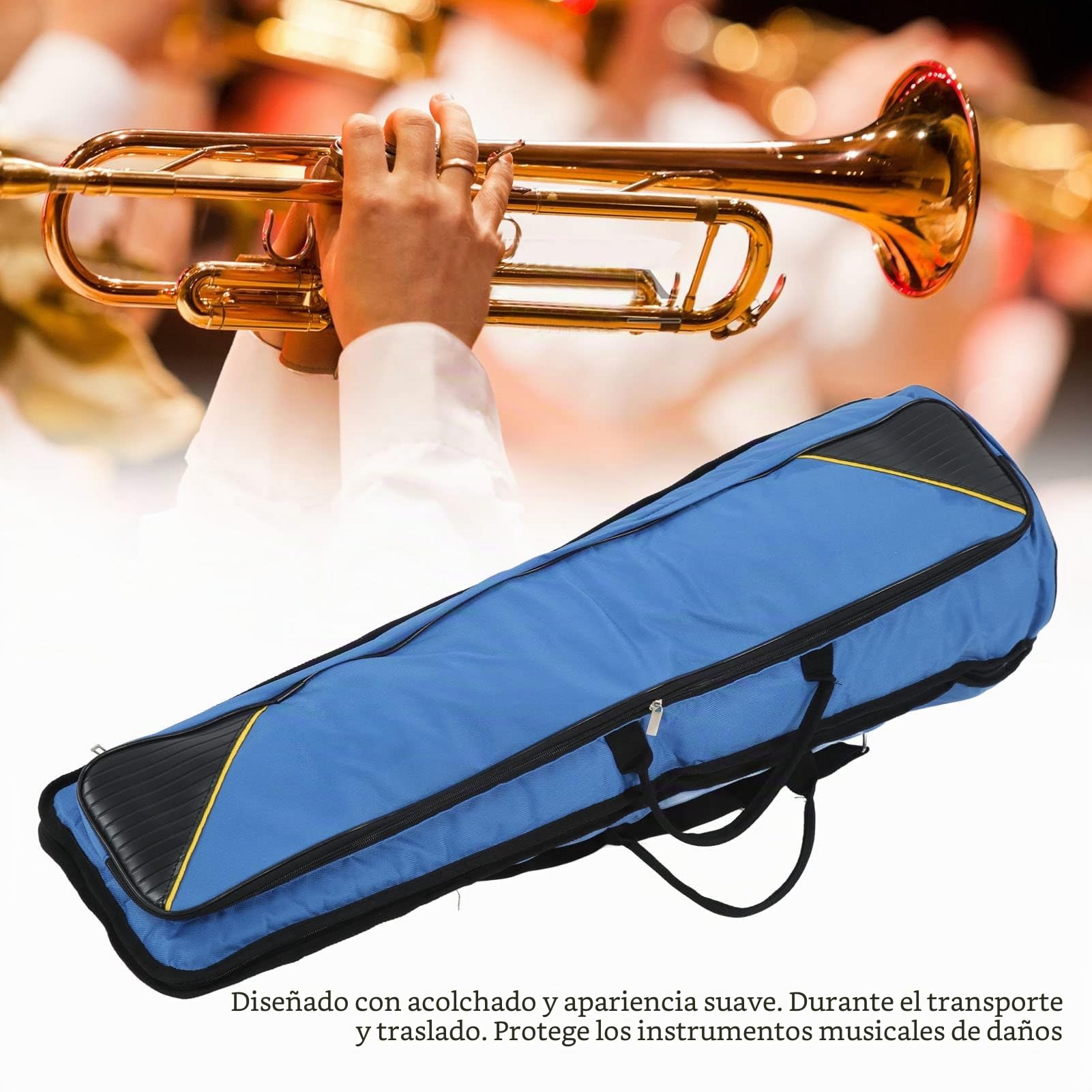 Estuches para Trombones, Estuche para Trombón, Duradero Protector de 87 Cm de Longitud para Trombón Tenor(azul)