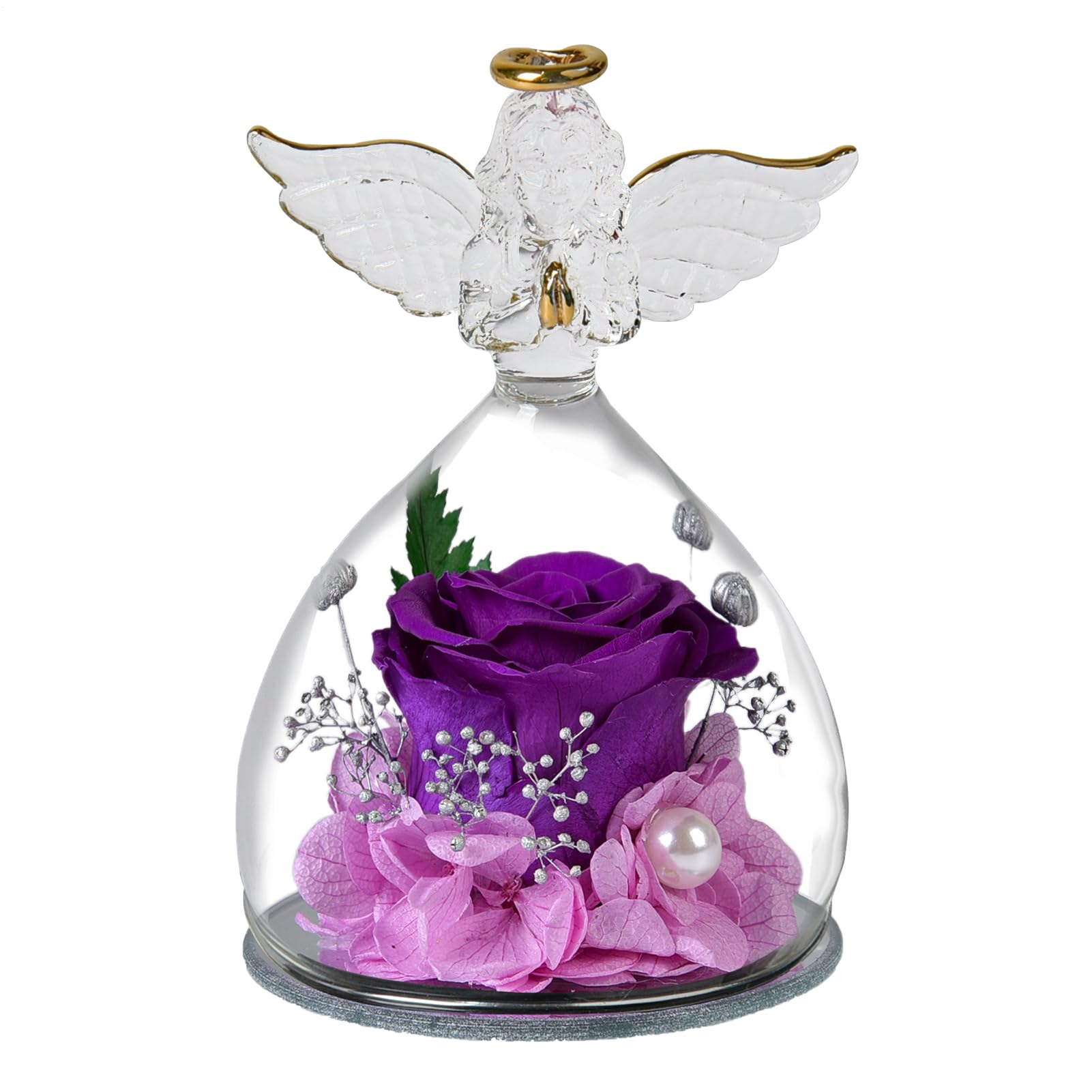 Flor de cristal grande de aspecto natural con acabado elegante y textura de gel