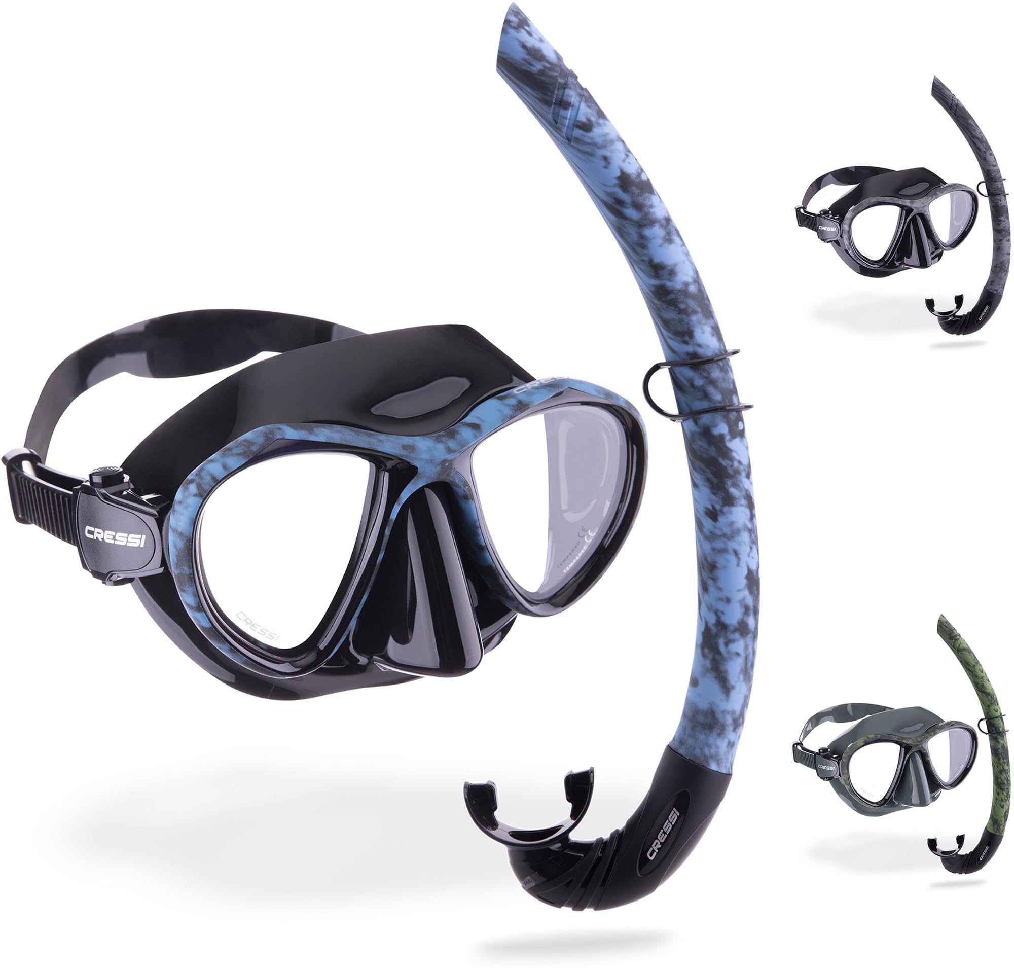 Cressi Metis & Corsica - Combo Set Mimetico per Pesca e Apnea, Maschera Metis e Snorkel Corsica, Taglia Unica, Adulto Unisex