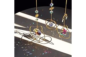 Set 3 Crystal Hanging Decorations - Sun & Moon Rainbow Crystal Suncatcher