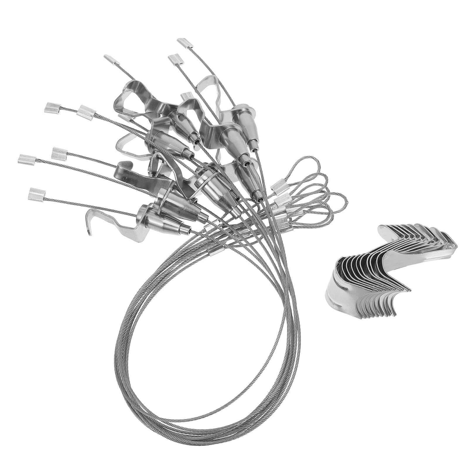 GLEAVI Kit 10 Set Ganci per Appendere Quadri Filo in Acciaio Inox Regolabile Meccanismo di Sospensione Immagini Stabile per Specchi e Decorazioni da Parete