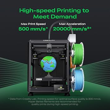 Creality K2 SE 4C Multi-Color 3D Printer, Smart Auto Leveling, Fully Assembled, Solid Metal Build Frame, High Speed & High Precision, 220x215x245mm Build Volume