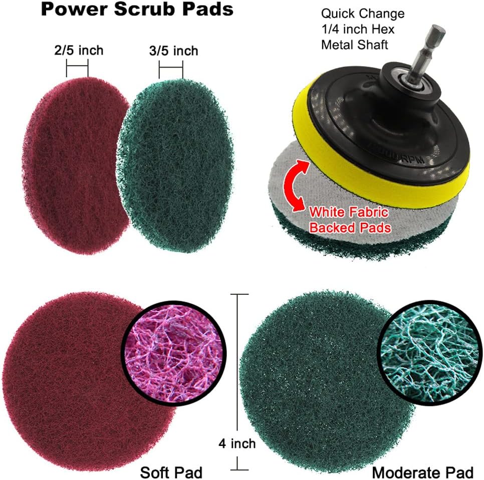 Aipwerer Drill Brush Attachment Set,Power Scrubber Brush Cleaning Kit Scrubber Cleaning Set for Grout,Floor,Tub,Tile,Car Household Cleaning Brushes All Purpose Power Scrubber Cleaning : Health & Household