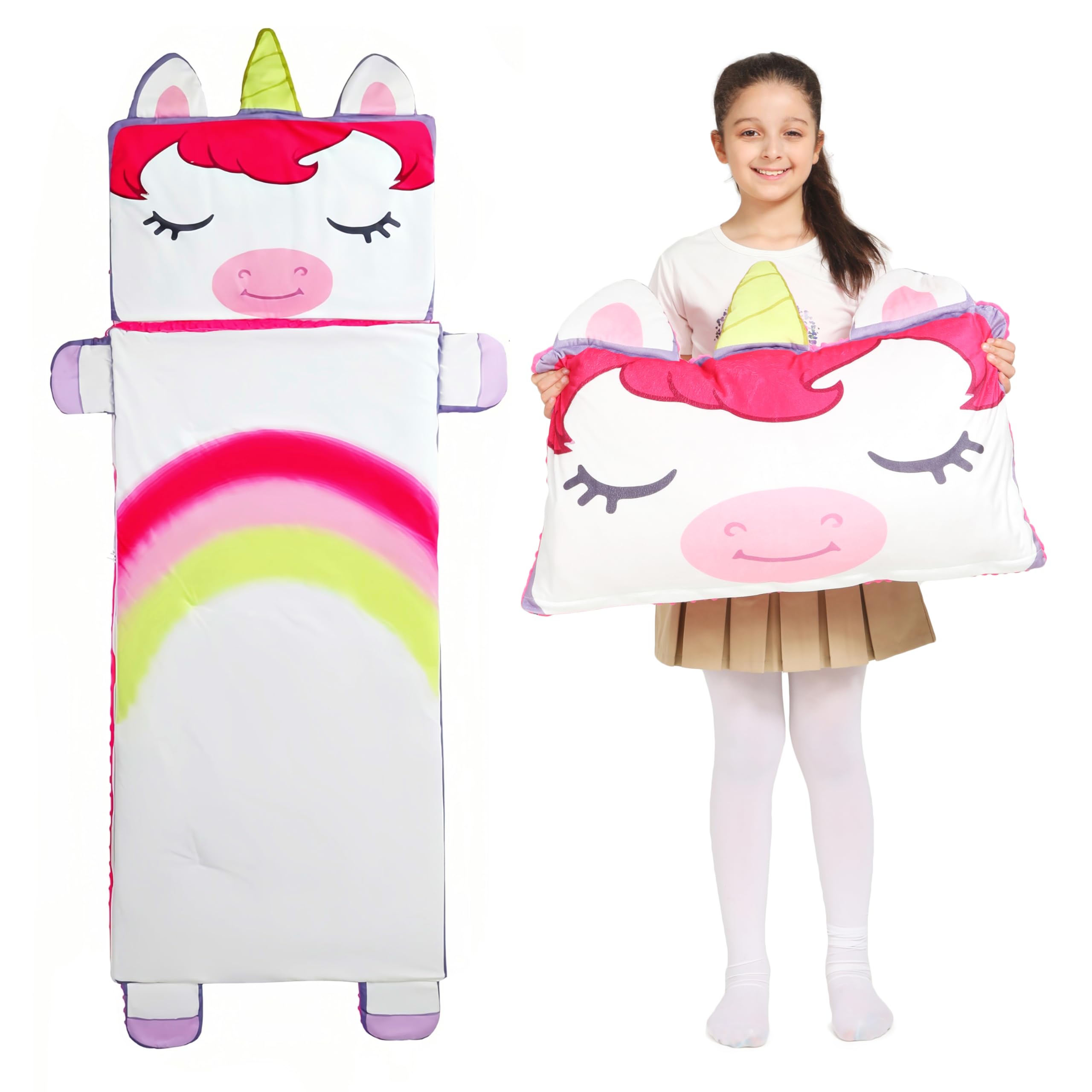 Toddler Nap Mat for Kids Sleeping Mat Napping Mats Slumber Bags Foldable and Portable for Boys Girls Kindergarten Daycare Travel Camping