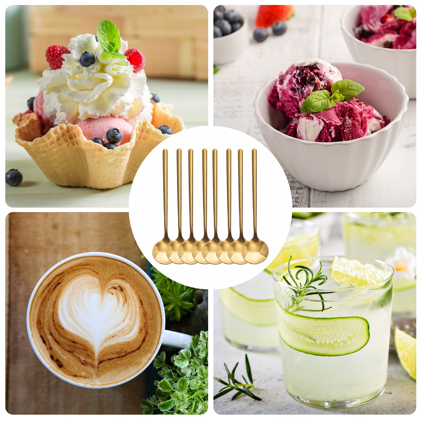 Set 8 Cucchiaini Da Caffè In Acciaio Inox - Mini Cucchiaini Per Tè E Dessert - Foto 5