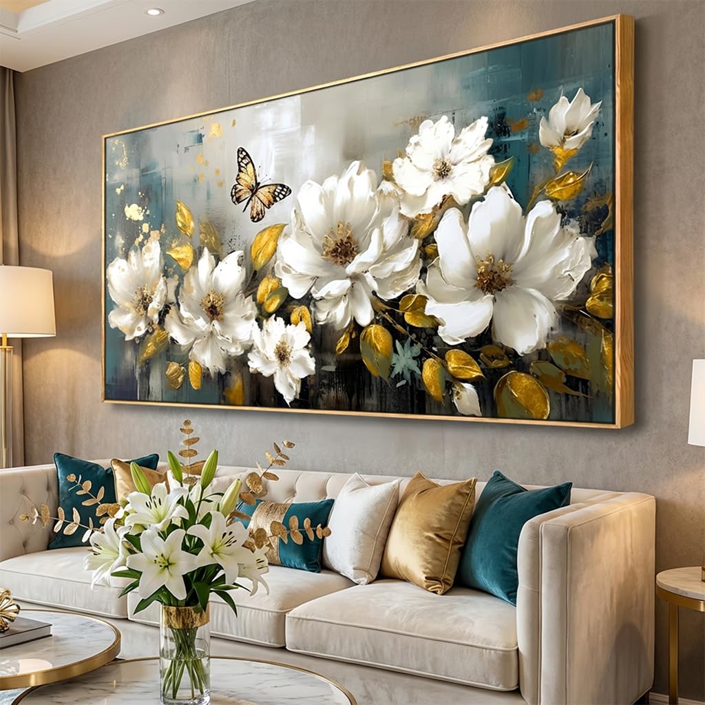 floral art✼•• Amazon.com: Wall Art Modern Flower Artwork Paintings White Blossom