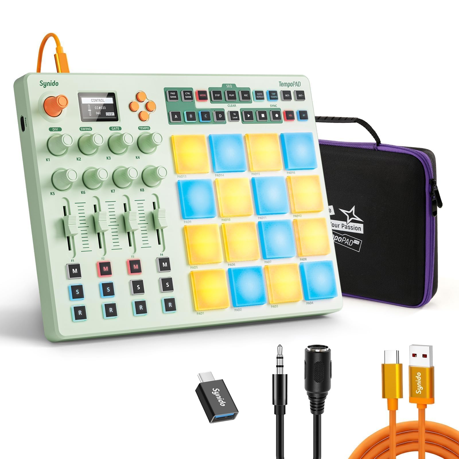 Amazon.com: Midi Pad Controller, Portable Beat Maker Machine with