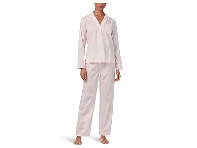 Lauren Ralph Lauren Woven Long Sleeve Notch Collar Long Pant Pajama Set Women