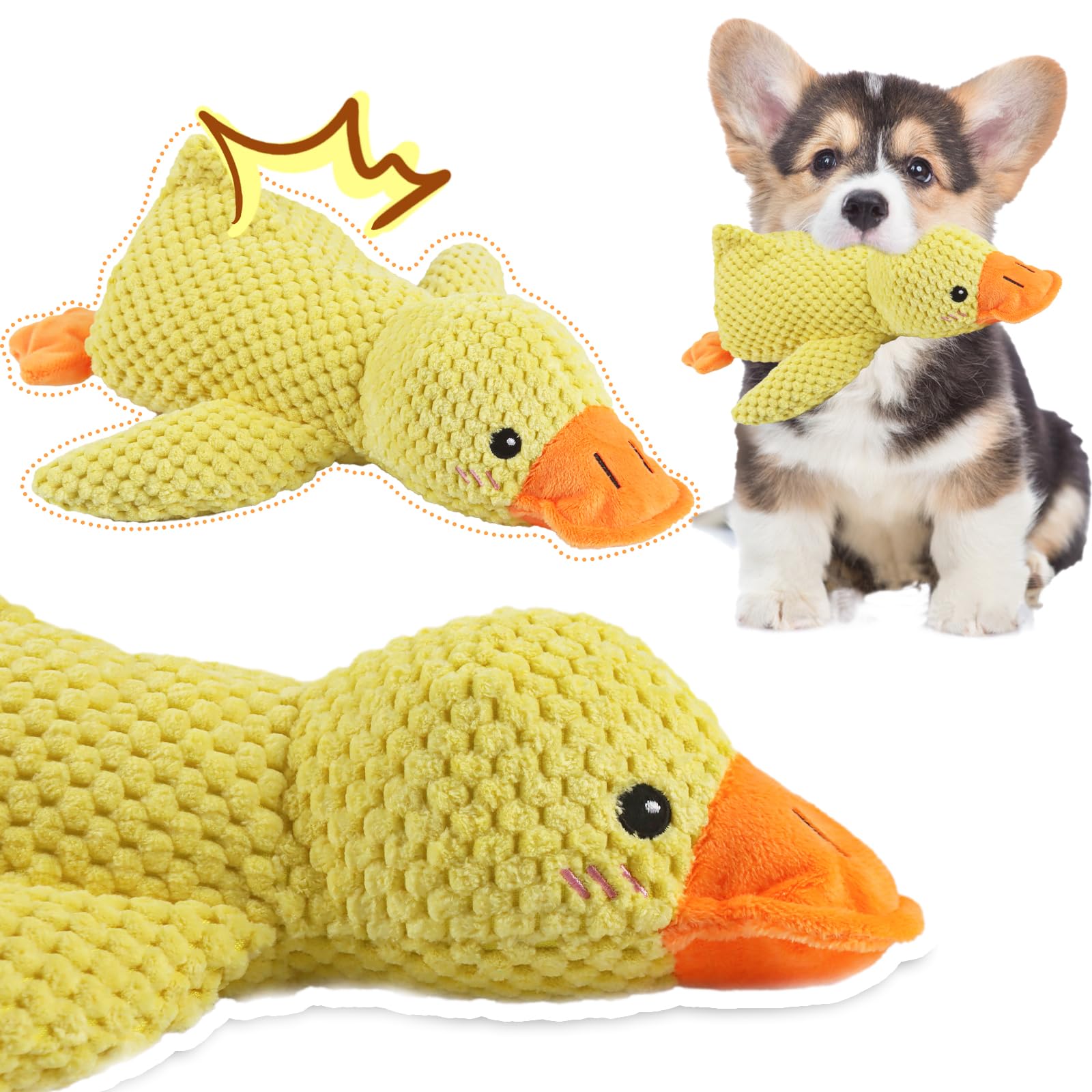 TIVUNORON Anatra Giocattolo per Cani, Anatra Quack-Quack Giocattolo per Cani, Per Animali di Peluche
