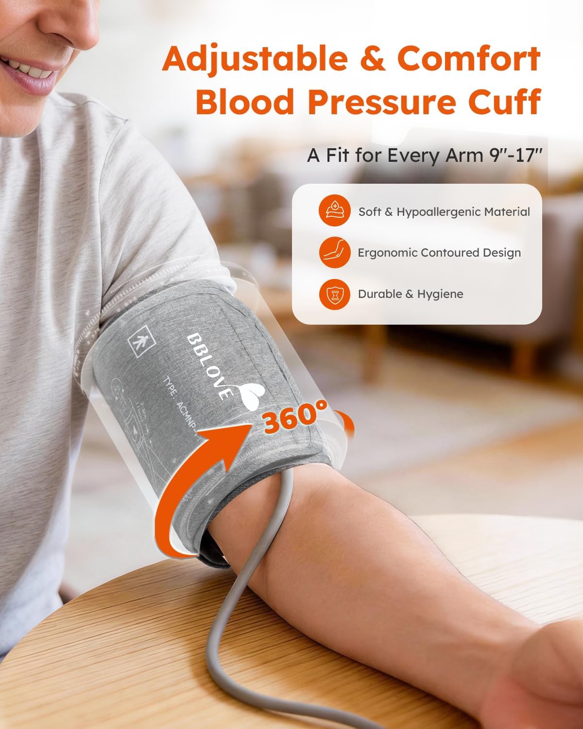 Blood Pressure Monitor for Home Use FSA&HSA Eligible, Medical-Grade Accuracy,Automatic Upper Blood Pressure Monitor with Three-color warning and 2-User, Large Display, Birthday Gifts for Family