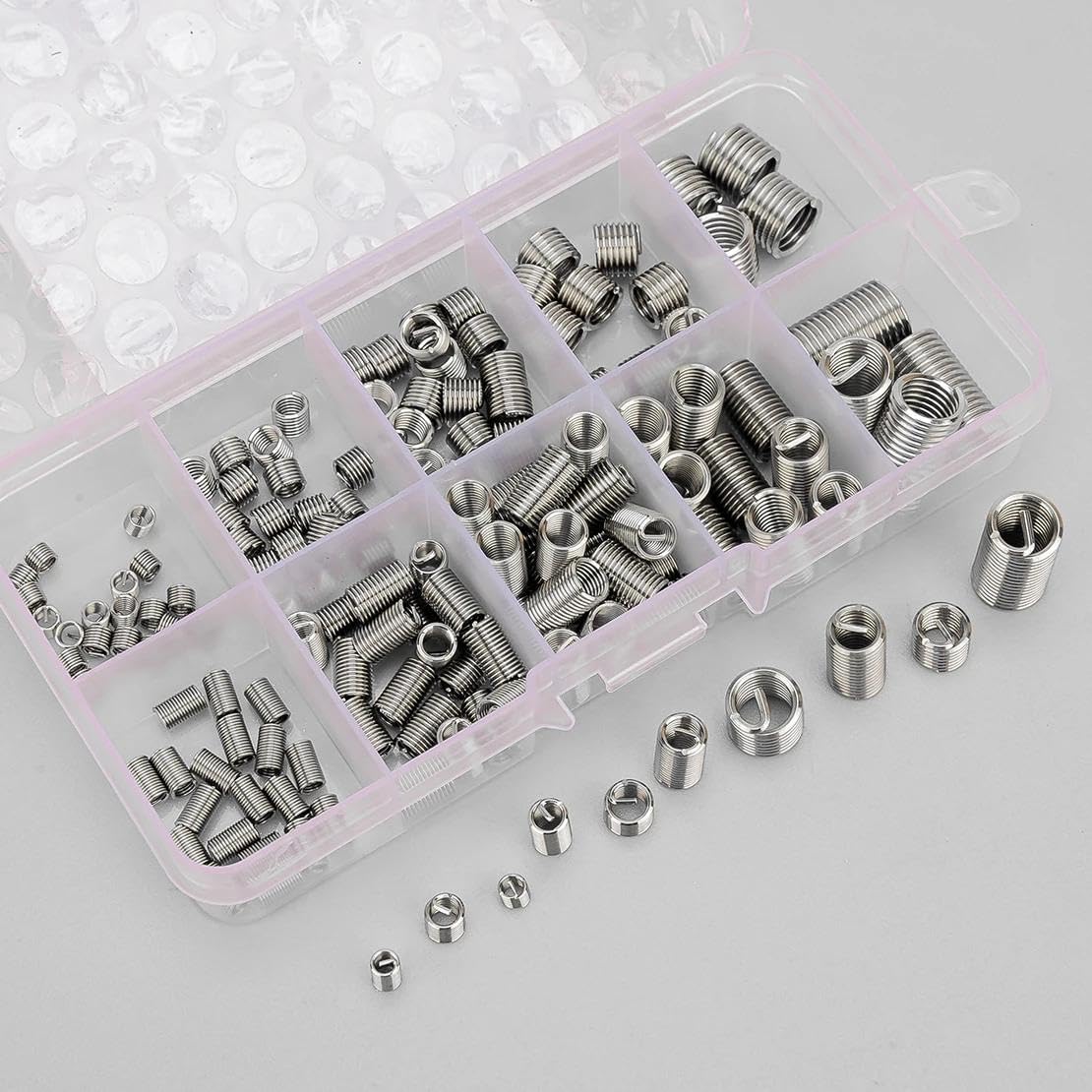 SELCAR 150pcs Silver Universal Car M3 M4 M5 M6 M8 Rivet Nut Helicoil Thread Repair Insert Kit Stainless Steel